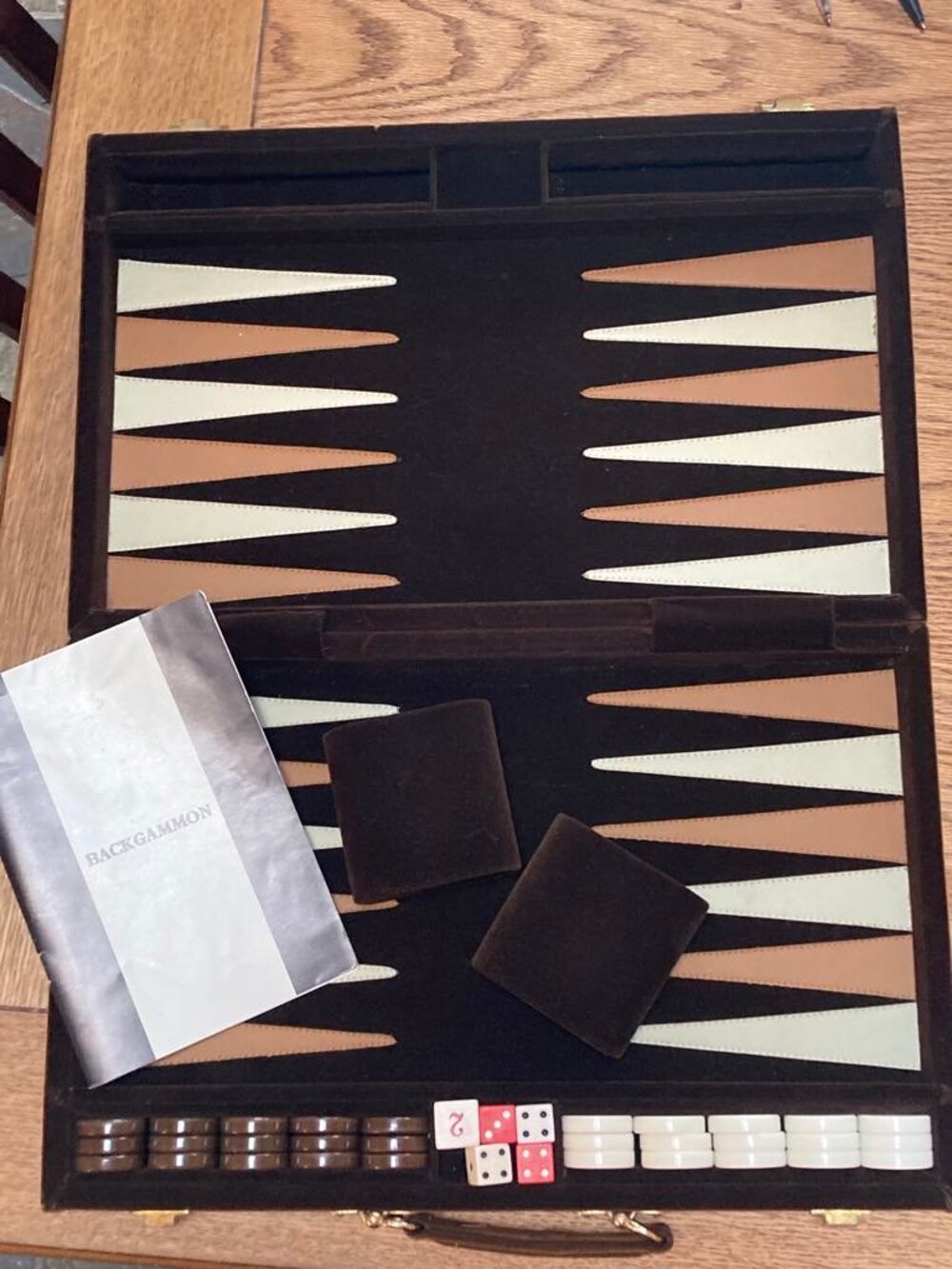 Vintage 1970s Briefcase Backgammon Set